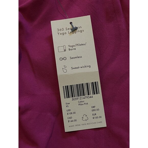 NWT Sweaty Betty 360 Seamless Yoga Leggings Womens Size XS Extra Small Pink $108 - Picture 9 of 11